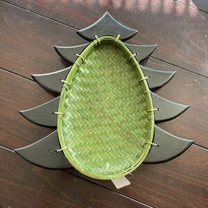 Pier 1 Imports Bamboo‎ Pine Tree Tray – Rustic Holiday Decor NWT